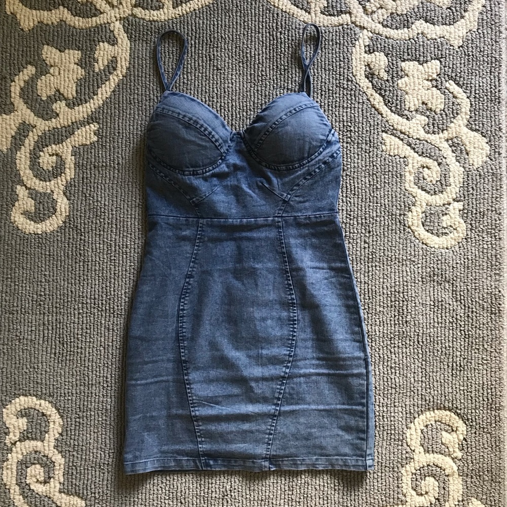 Vintage ✔️ Bustier Bodycon Denim Dress US 4/ AU 8